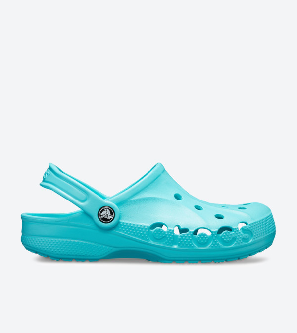 Baya Brand Logo Detail Sling Back Strap Closure Clog - Blue