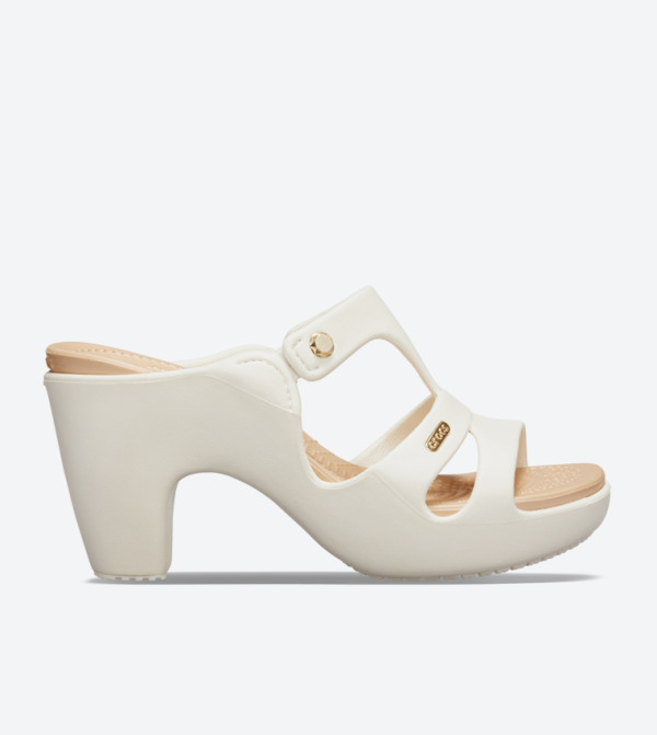 Cyprus V Heel Open Back Sandals - White 201301-13S