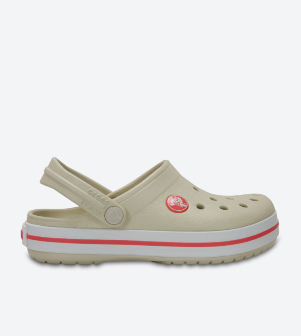 Crocband Cutout Detail Round Toe Clogs - Beige 204537-1AS