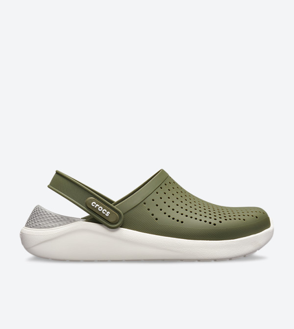 Mesh Detail Sling Back Closure Clogs - Green