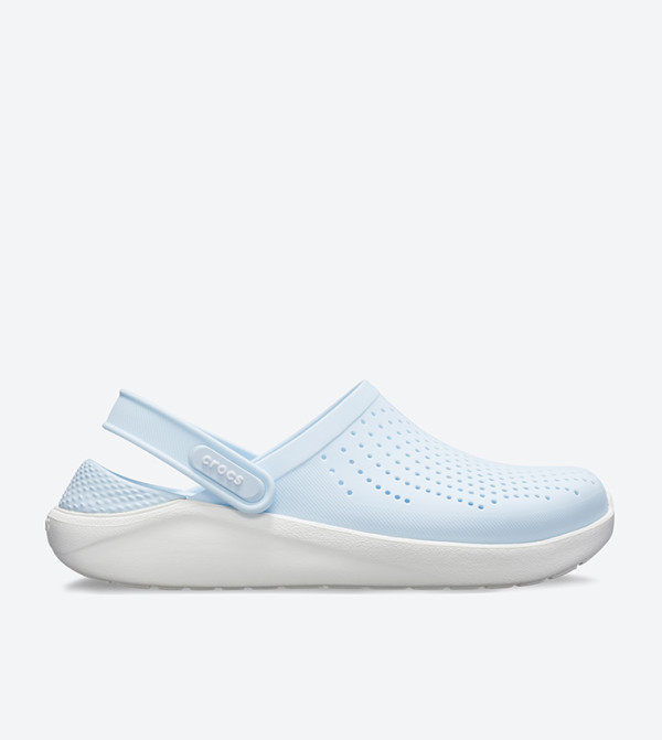 Mesh Detail Sling Back Closure Clogs - Blue