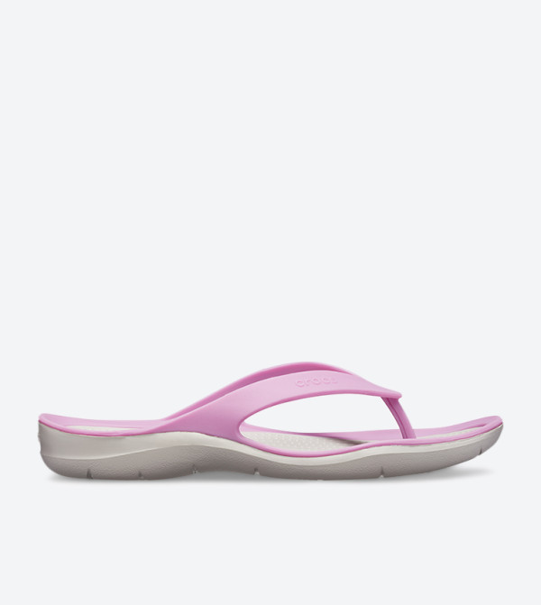 Stylish Round Toe Flip Flops - Purple