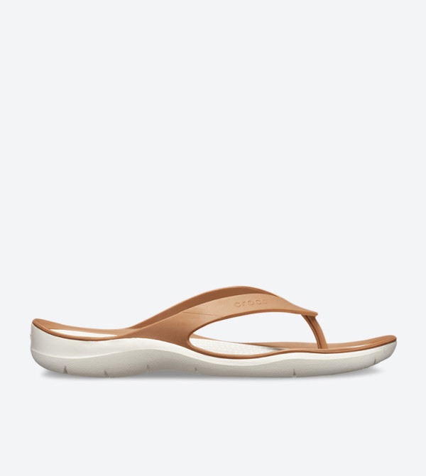 Stylish Round Toe Flip Flops - Brown