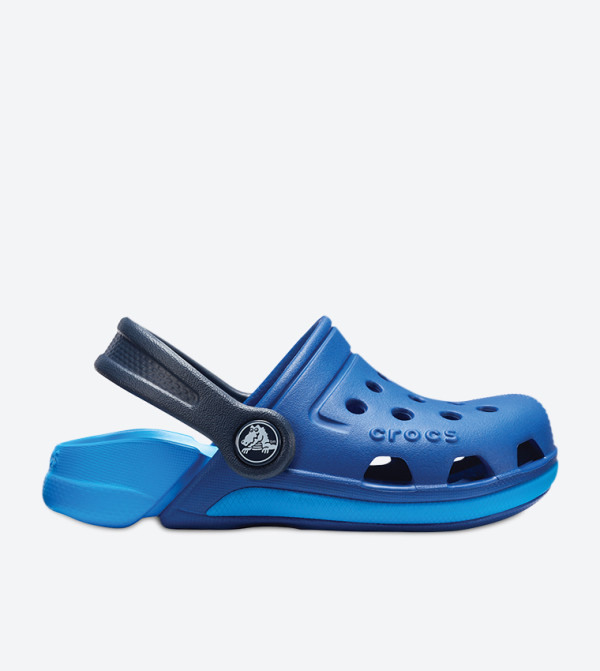 Round Toe Cut Out Detail Stylish Clogs - Blue
