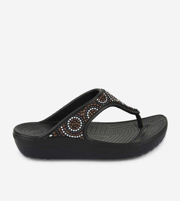 Sloane Beaded Flip Flops - Black