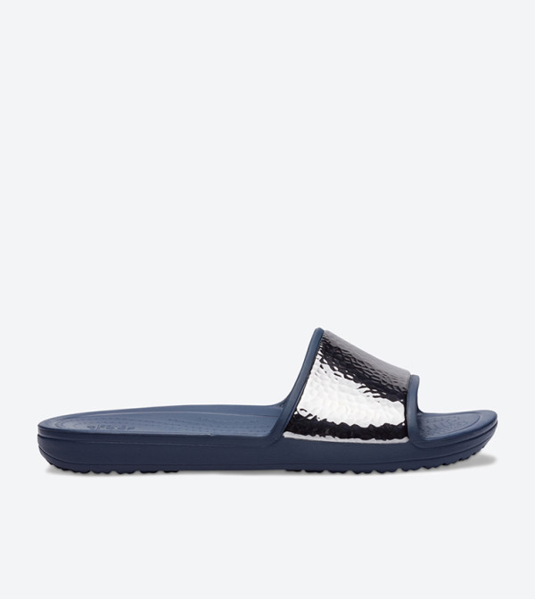 Sloane Hammered Met Slides - Navy 205135-463