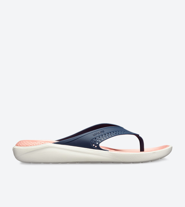Lite Ride Color Blocked Open Toe Flip Flops - Pink