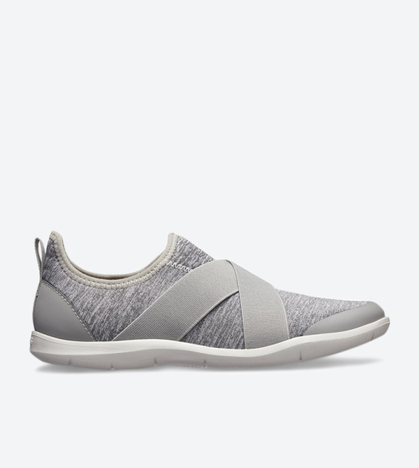 Swiftwater Cross Strap Detail Round Toe Slip-On Shoes - Grey