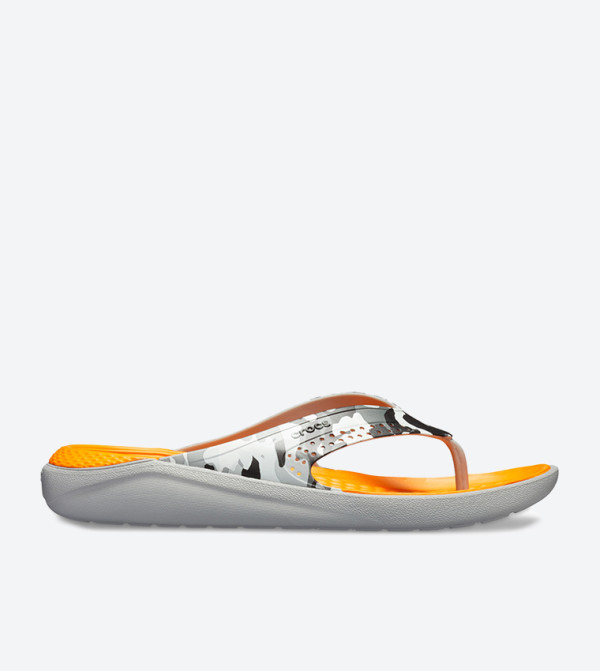 Literide Graphic Flip Flops - Grey 205360-97A
