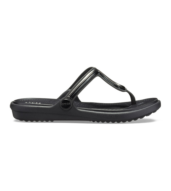 Stylish U-Shape Strap Round Toe Sandals - Black