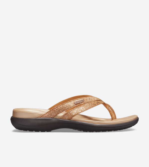 Capri Strappy Round Toe Flip Flops - Brown 205478-80Z