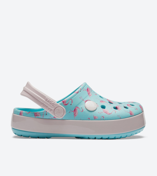 Crocband Multi Graphic Round Toe Clogs - Blue 205532-4O9
