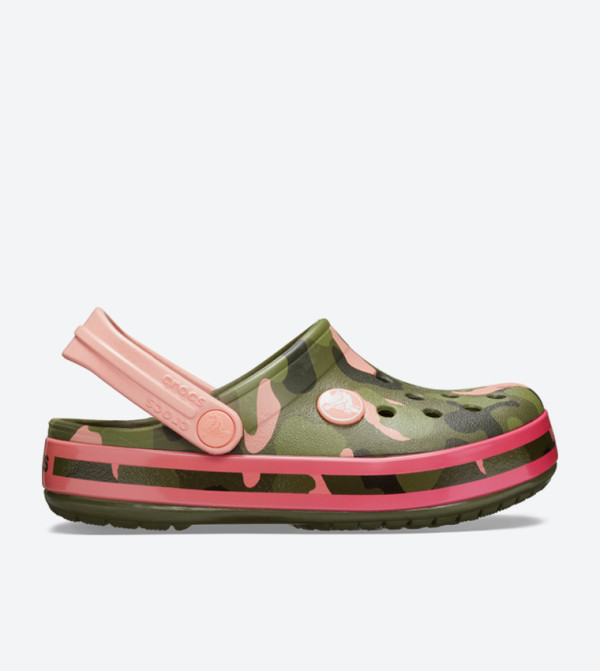 Crocband Multi Graphic Round Toe Clogs - Green 205532-737