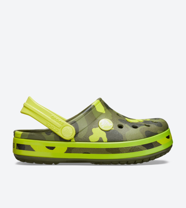 Crocband Multi Graphic Round Toe Clogs - Light Green 205532-738