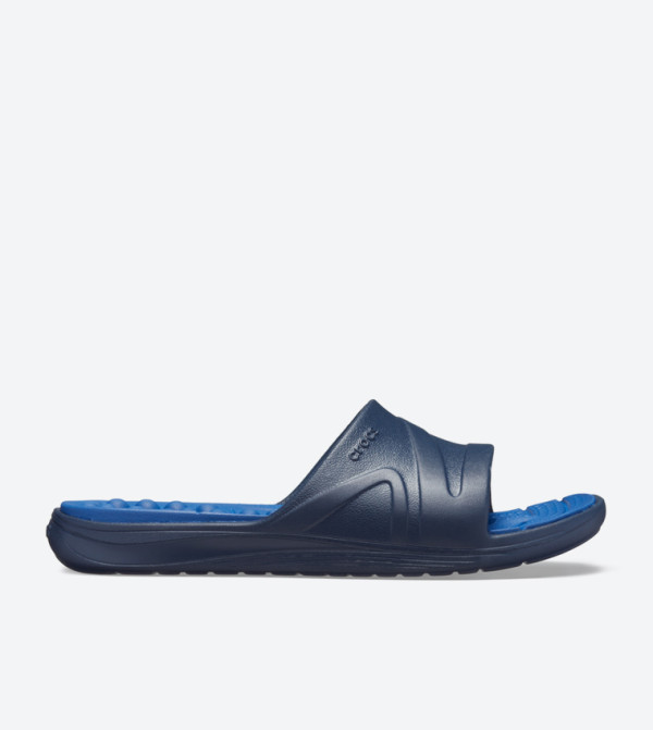 Reviva Broad Strap Round Toe Slides - Navy 205546-4HI
