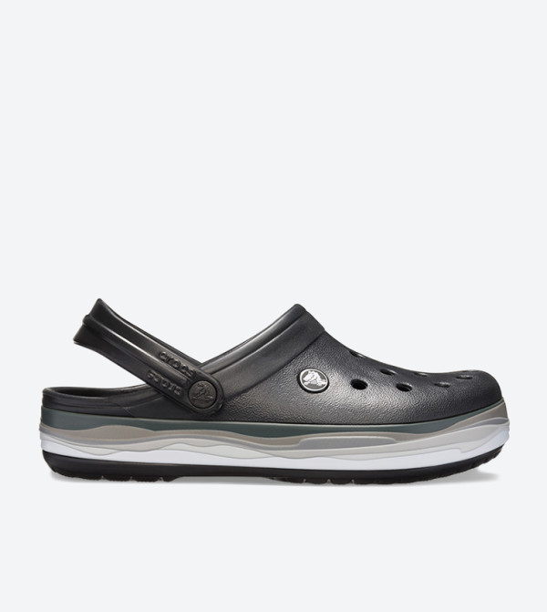 Crocband Wavy Band Round Toe Clog - Black