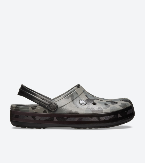 Crocband Seasonal Graphic Clogs - Grey 205579-0DY