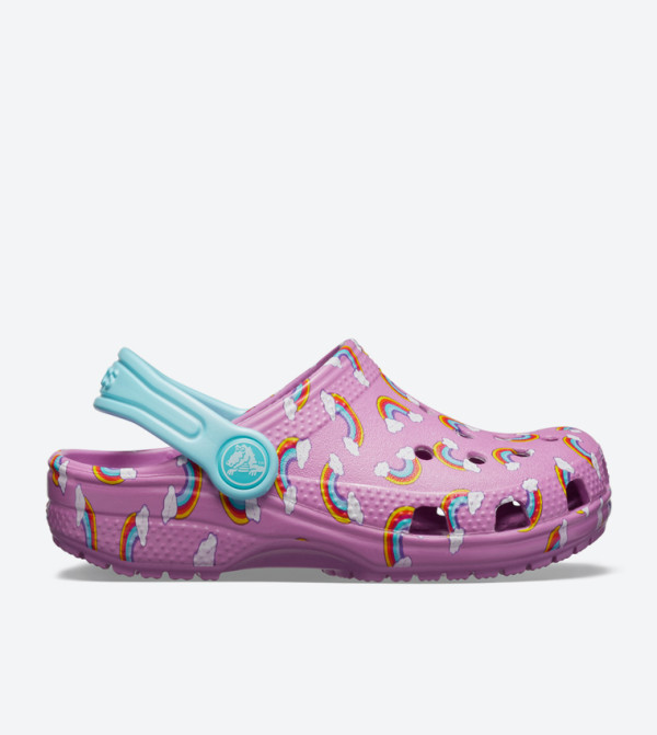 Classic Seasonal Graphic Round Toe Clogs - Purple 205620-508
