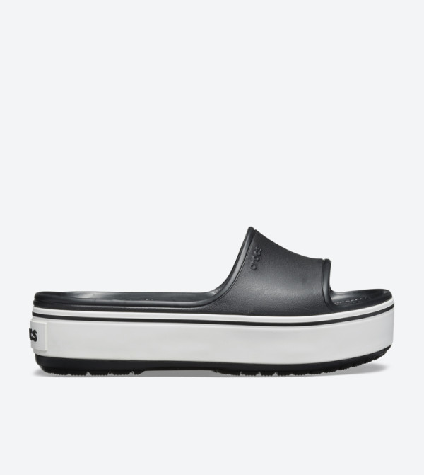 Crocband Round Toe Platform Slides - Black 205631-066