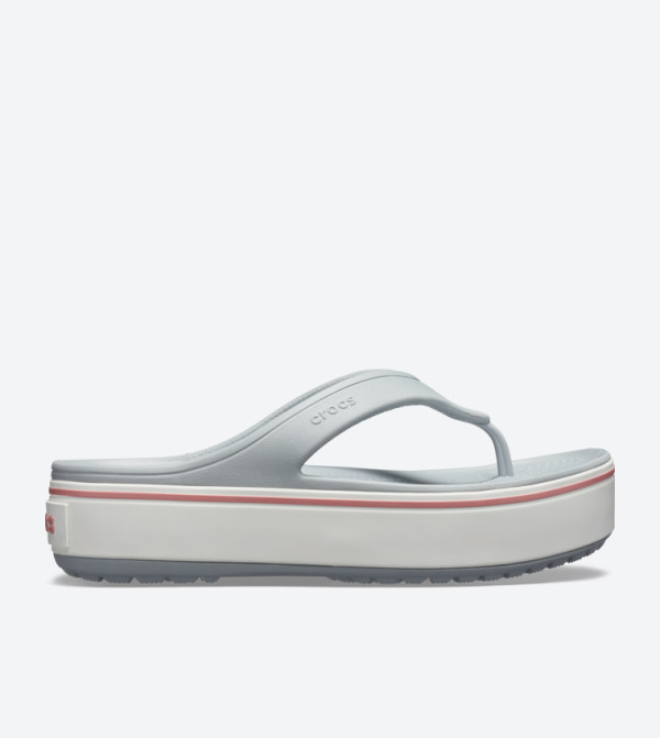 Crocband Platform Round Toe Flip Flops - Grey 205681-04M