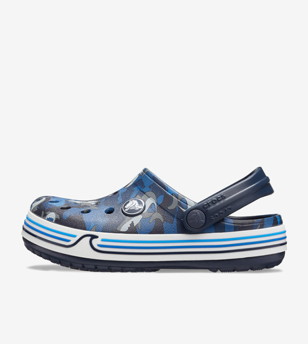 Crocband Shark Printed Round Toe Clogs - Navy