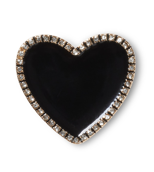 Black Heart with Gold Outline