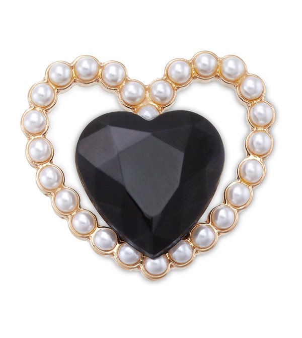 Black Gem Pearl Heart