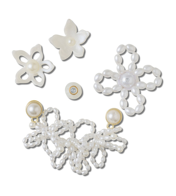 White Pearl Beaded 5 Pack