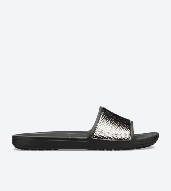Women's Crocs Sloane Metallic Texture Slide