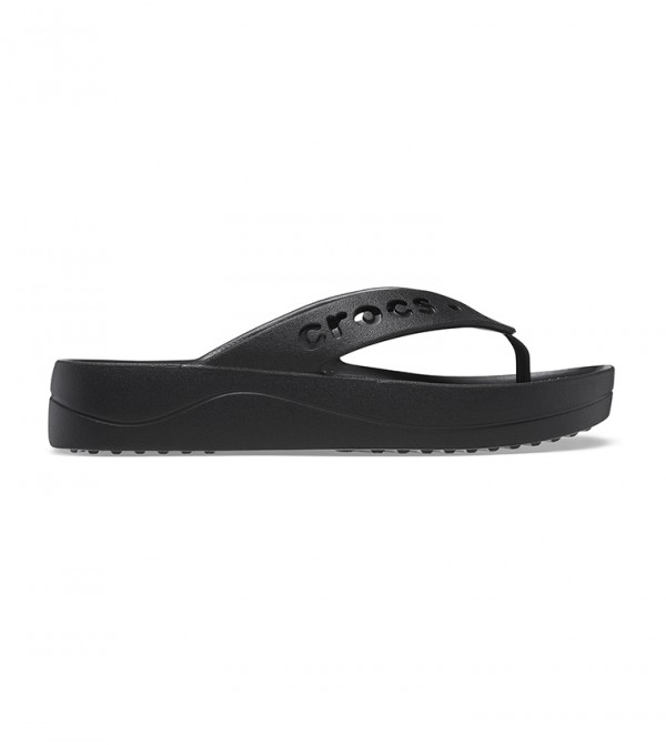 Crocs platform flip flops in black