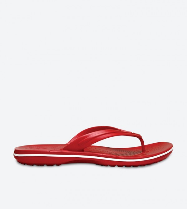 Crocband Open Toe Brand Detail Flip Flop - Red