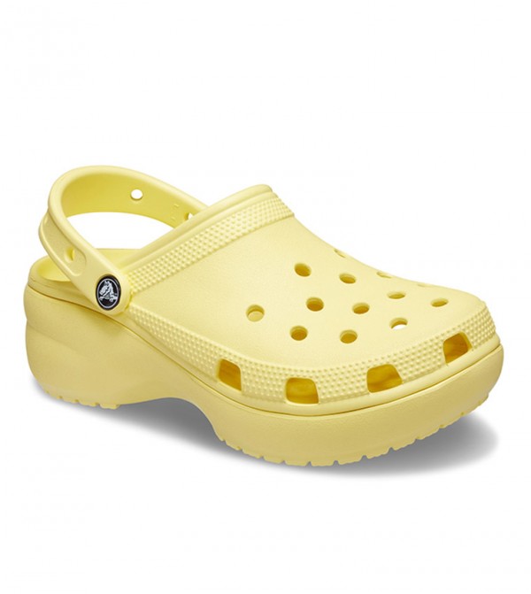 platform yellow crocs