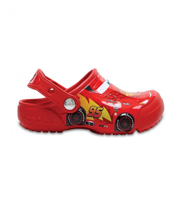 Fun Lab Cars Sling Back Strap Closure Clog - Red