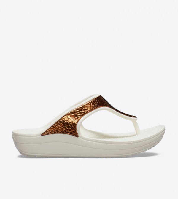 Sloane Metal Textured Flip Flops - Bronze 205604-81F