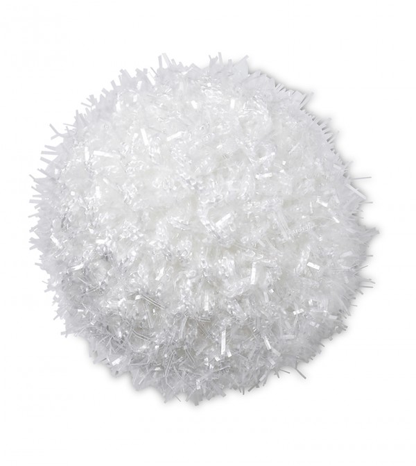 White Metallic Puff Ball