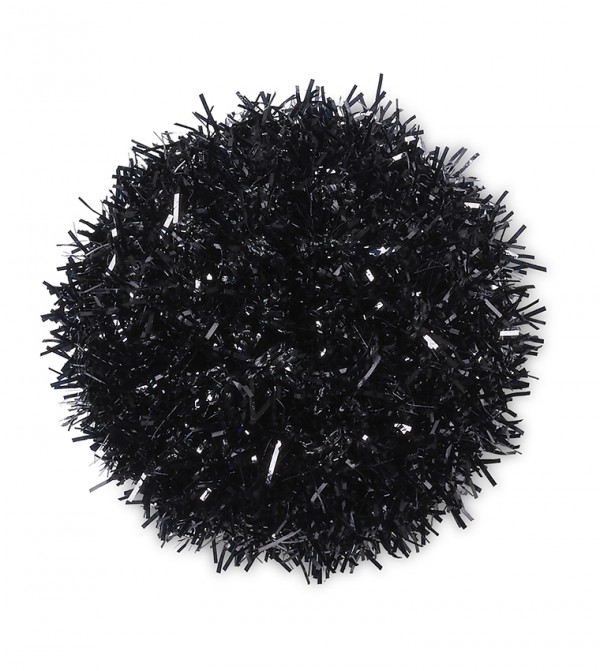 Black Metallic Puff Ball