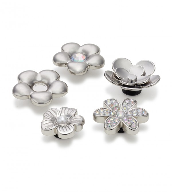 Monochrome Silver Flowers 5 Pack