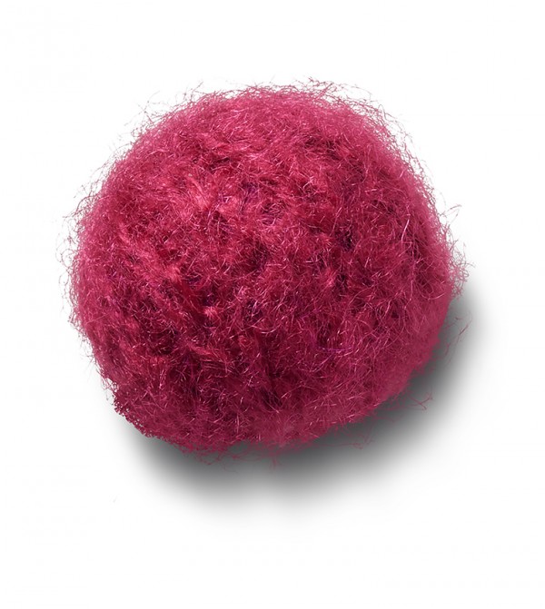 Magenta Faux Mohair Puff