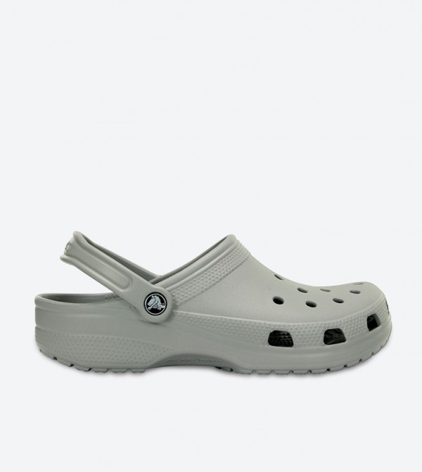 Classic Cut Out Detail Sling Back Strap Closure Clog - Grey