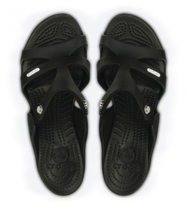 Crocs cyprus v heel black on sale