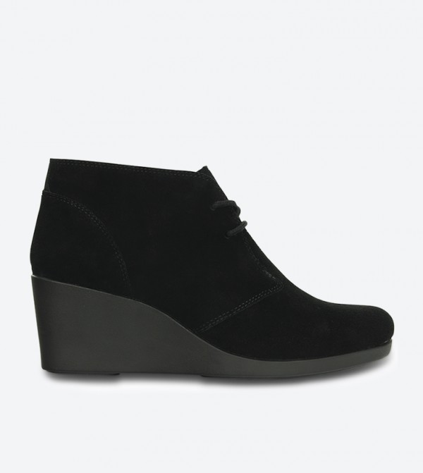 Leigh Suede Wedge Bootie - Black 203419-001