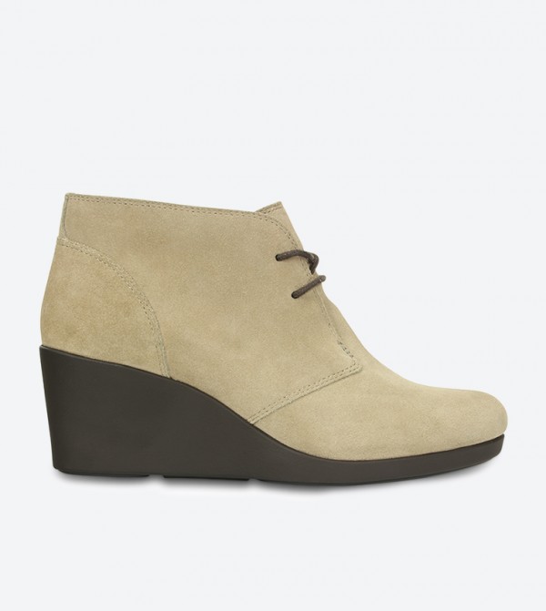 Leigh Suede Wedge Bootie - Tan 203419-265