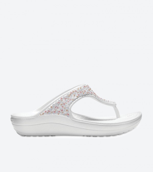 Sloane Embellished Flip Flops - White 204181-1C5