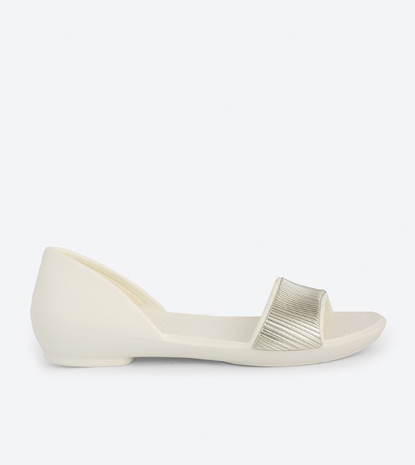 Lina Embellished Dorsay Sandals - White
