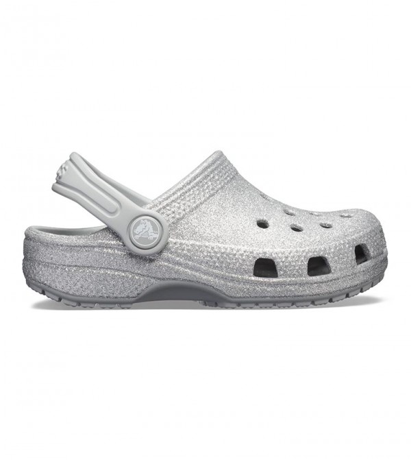 حذاء كروكس للأطفال باللون الفضي