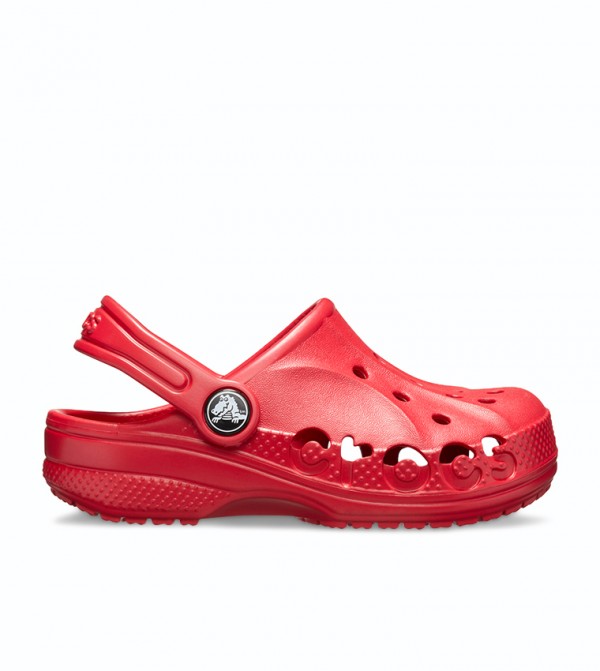 Stylish Cut Out Detail Round Toe Clogs - Red