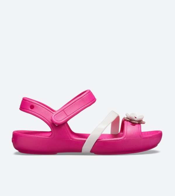 Lina Flower Charm Round Toe Sandals - Pink 205530-6X0