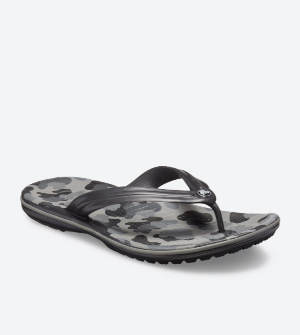 Crocs Camouflage Printed Round Toe Flip Flops 6TH STREET.COM