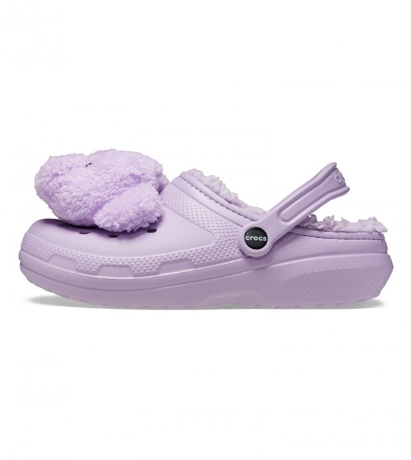 Fuzzy purple crocs best sale