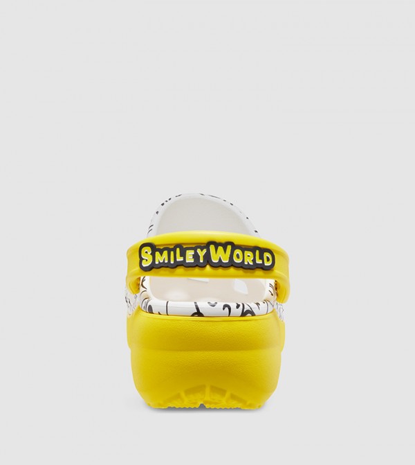 crocs classic platform smiley clog